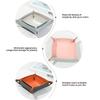 2PCS Nordic Leather Desktop Storage Tray PVC Leather Jewelry Cosmetic Key Storage Tray Desktop Folding Organizer Storage Box