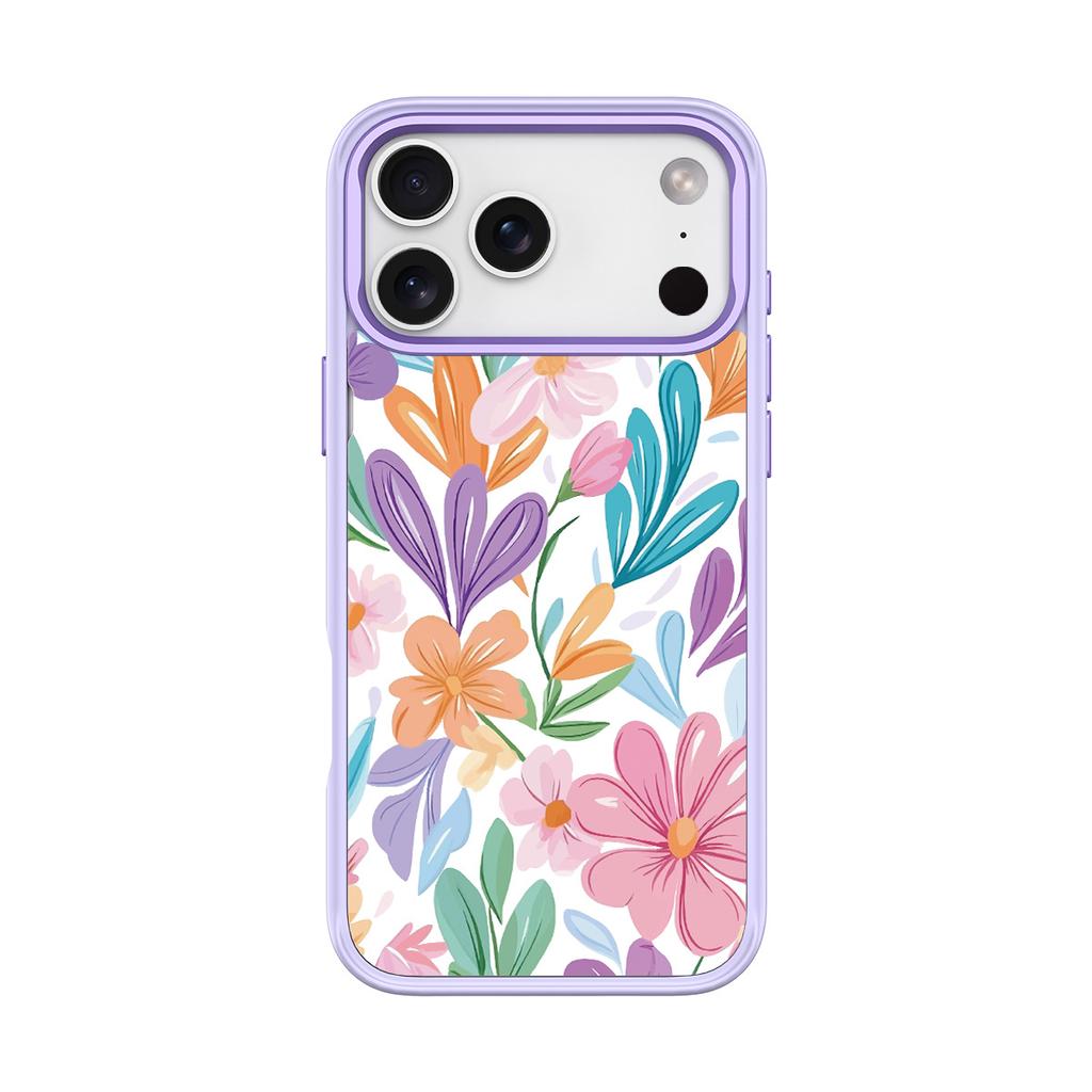 Applicable To Apple 17Pro Mobile Phone Case, Advanced Sense 16 Replaceable Back Plate 15promax Magnetic Mobile Phone Case, Bright Flower.