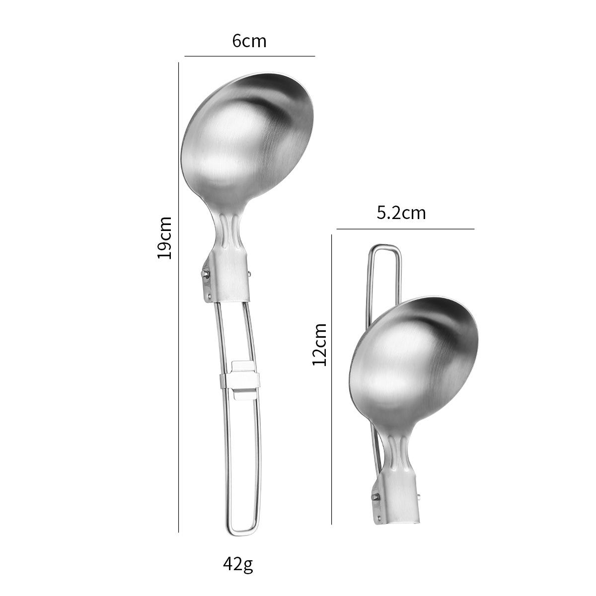 

Набір складаних ложок з нержавіючої сталі 304: Портативна лопата для сковорідки, ложка для рису та супу, посуд для барбекю tablespoon