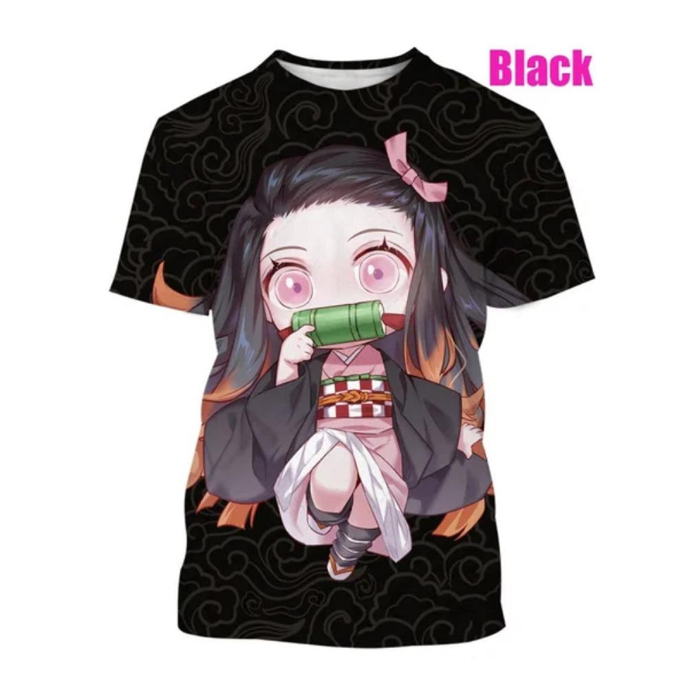 Japonský Kreslený 3D Potlačené Tričko Anime Demon Slayer Unisex Krátky Rukáv Ležérne Roztomilé Tričko Top