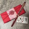 Brush Pen Blossom Red Fountain Brush Gift Gift Card Gift Wrapping Thank You Retirement Birthday Stylish Inauguration 60th 70th 77th 80th 88th Event