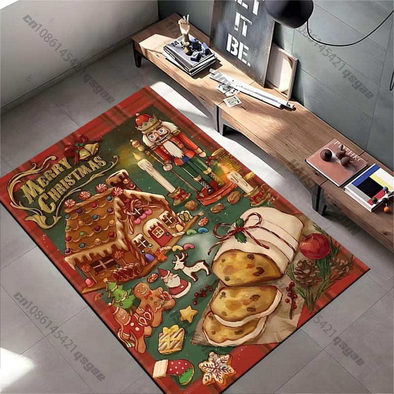 Festive Christmas treats decorations carpet Yoga living room room decor children's crawling mat doormat area rug