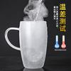 150-450ML Double-layer Transparent Glass Coffee Cups with Handle Double-layer Heat Insulation High Temperature Juice Milk Cups