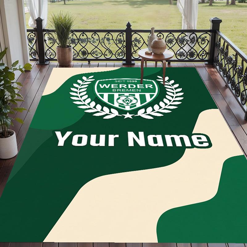 Custom Text Printed Rug Werder Bremen FC Non Slip Floor Carpet For Home Room Decor