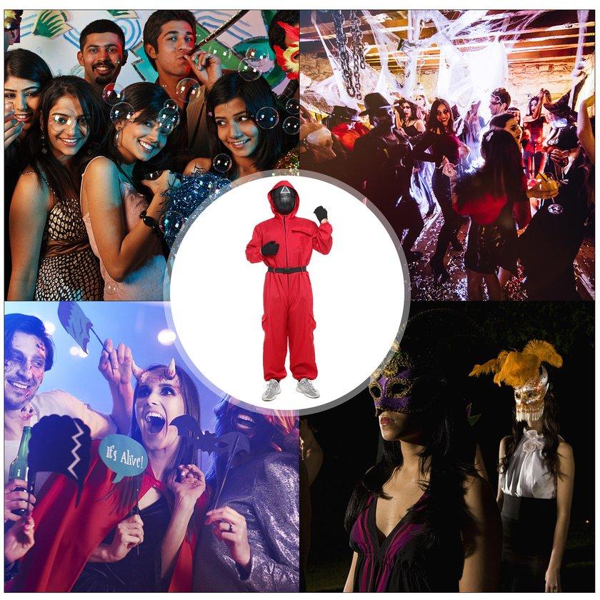 Buy Cozy Costume For Squid Game Jumpsuit With Hood And Mask Fashion