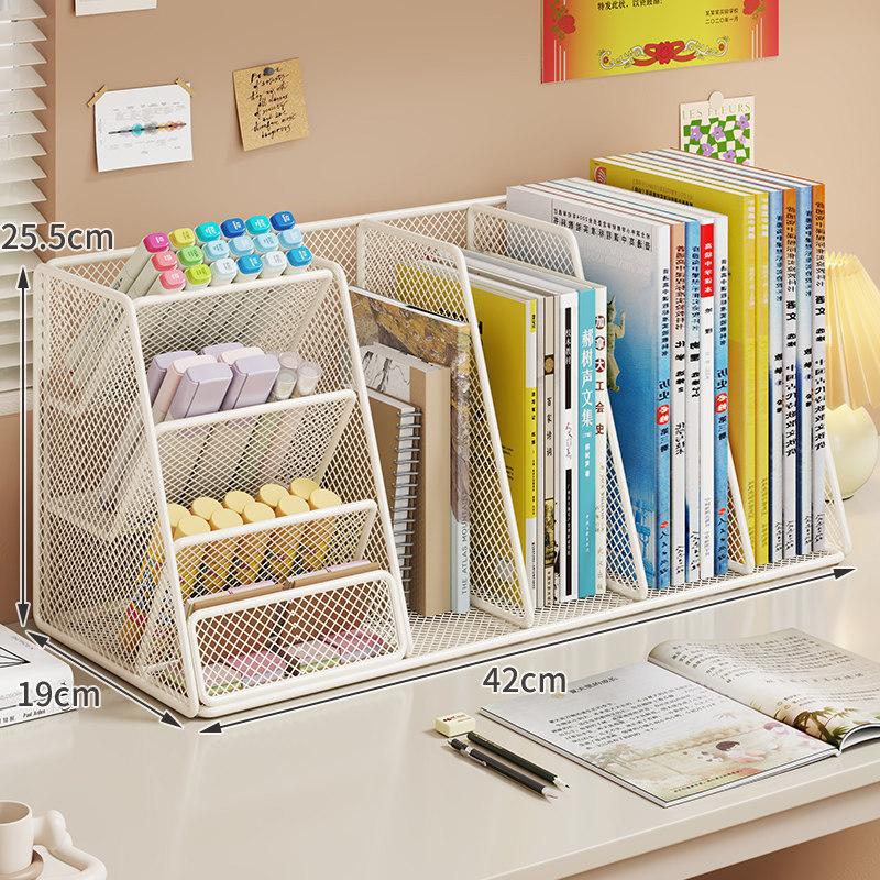 Large Capacity Desktop Bookshelf Office Desk Storage Organizer For Office Stationery