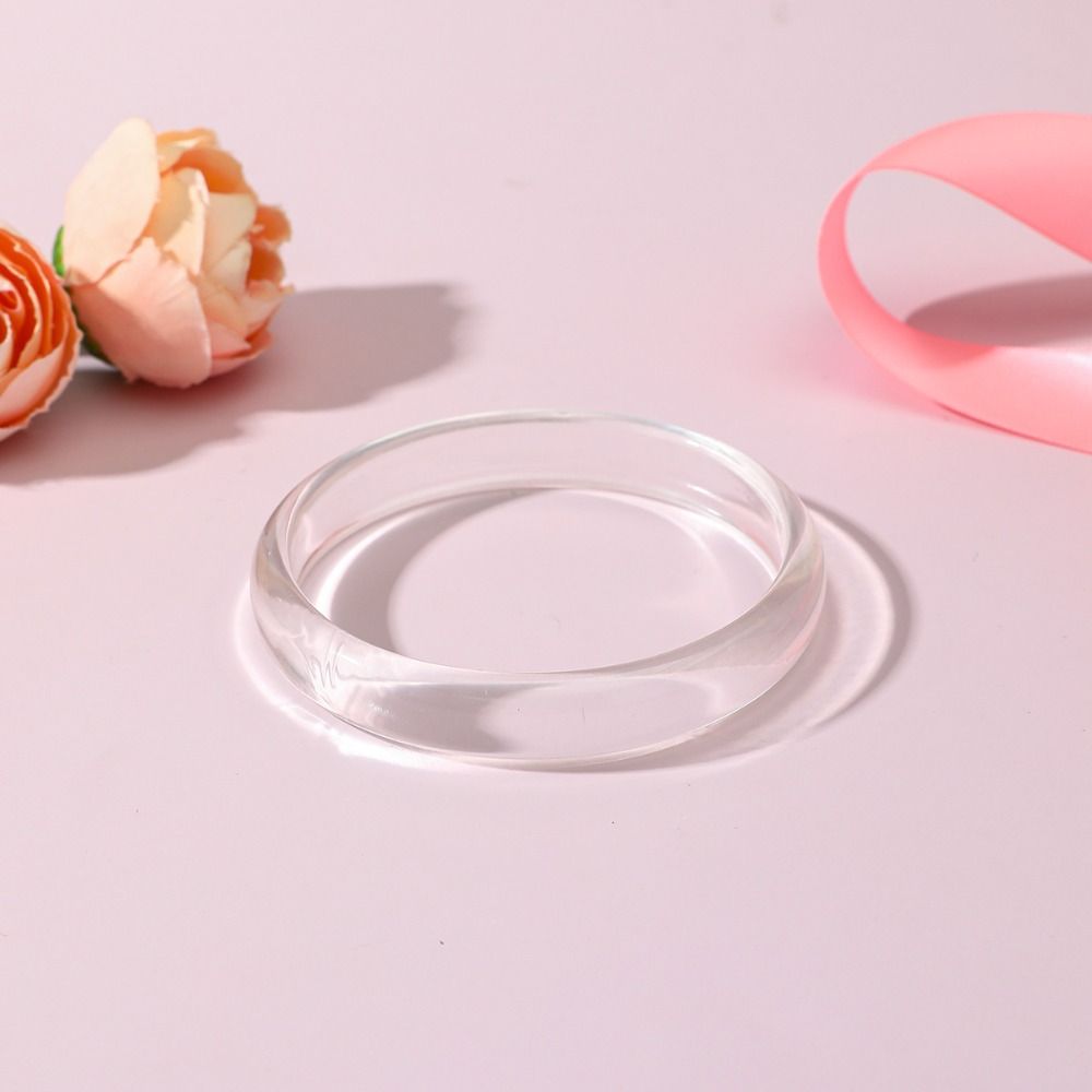 4 Stück/Set Runde Harzarmbänder Halbtransparente Acryl-Manschetten Leichte Punk-Armband-Sets Für Frauen