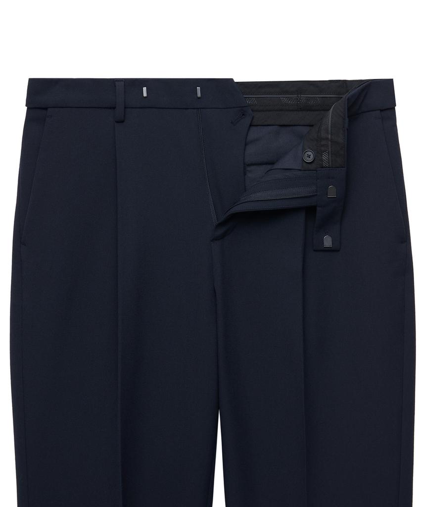 Musinsa Standard Carrot Hidden Banding Crop Slacks [Navy]