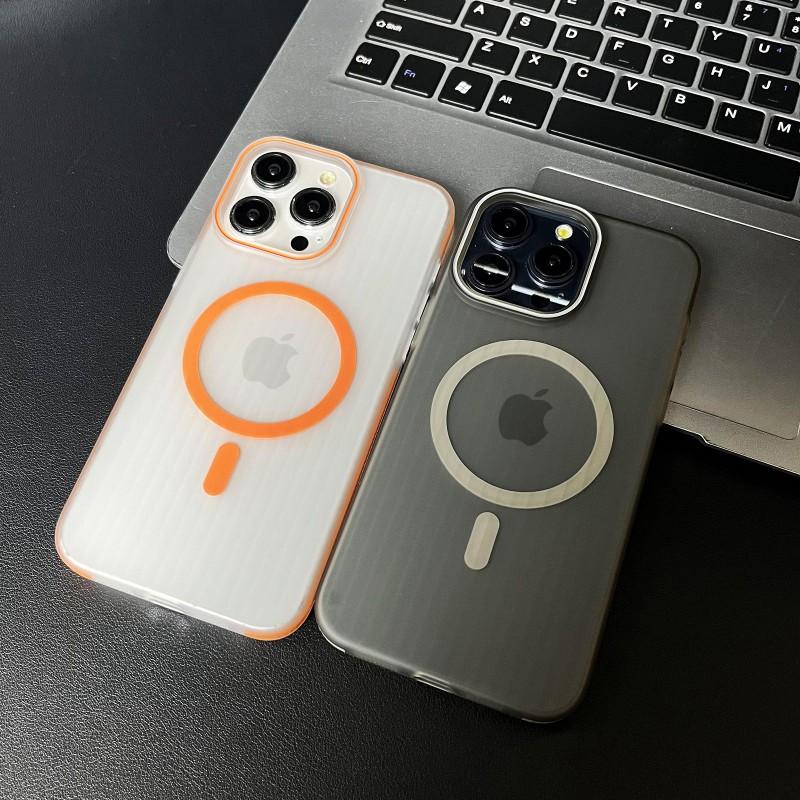 Magnetic Snap-On Phone Case IPhone 15 Pro Max 14 Series TPU Soft Matte Anti-Slip Shockproof Cover