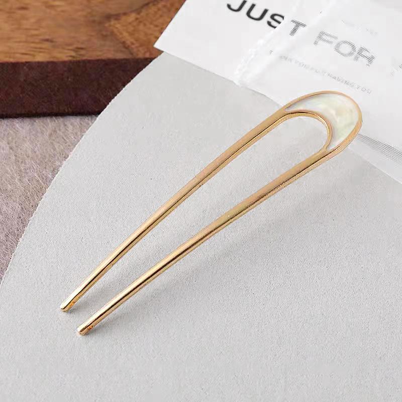 

1 шт. Заколки для волос Модные женские простые U-образные металлические вилки-шпильки для волос