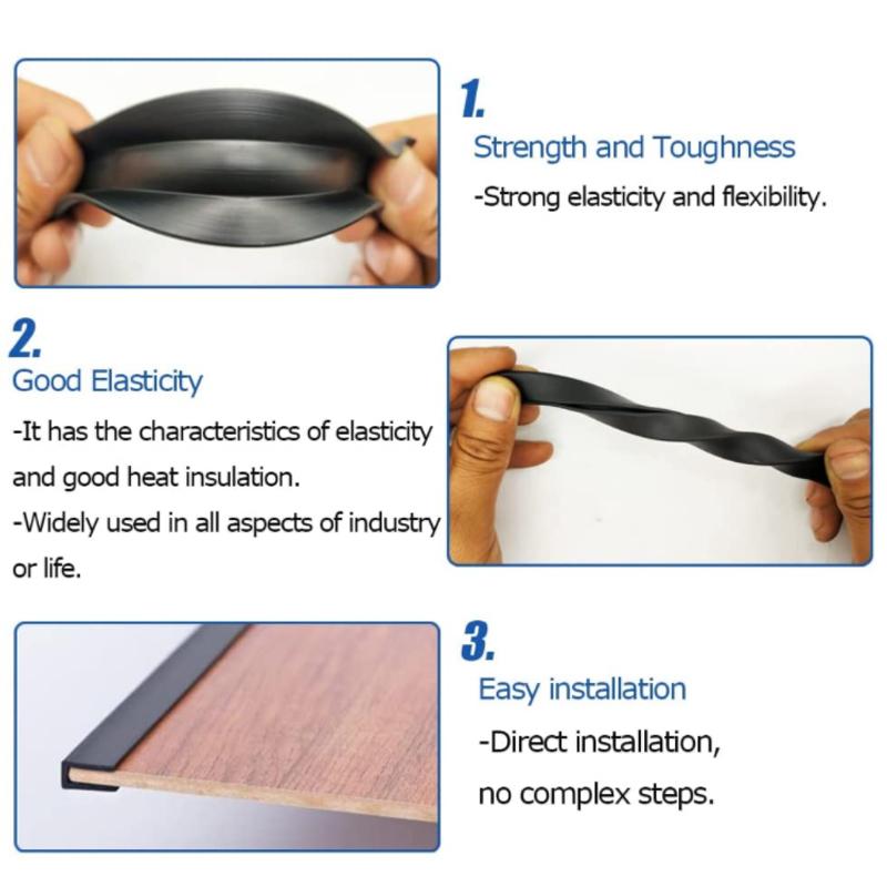 1 metru canal în U din cauciuc borduri turnate benzi de vreme protectoare ușii mașinii de etanșare din cauciuc