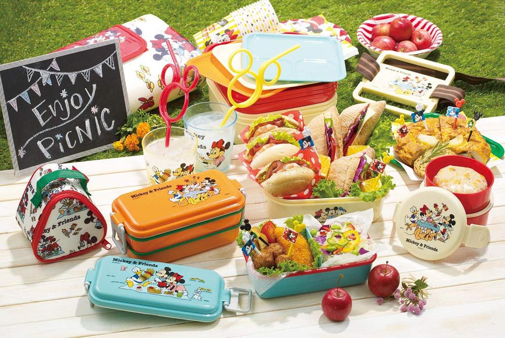 Skater Bento Box with a Soft Dome Made In Mickey Friends Picnic Disney 530ml Lid, Japan, & Design, (PFLB6)