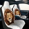 2pcs Vibrant Lion Graphic Car Seat Covers - Machine Washable, All-Season Use, Universal Fit For Most Vehicles, Durable Polyester
