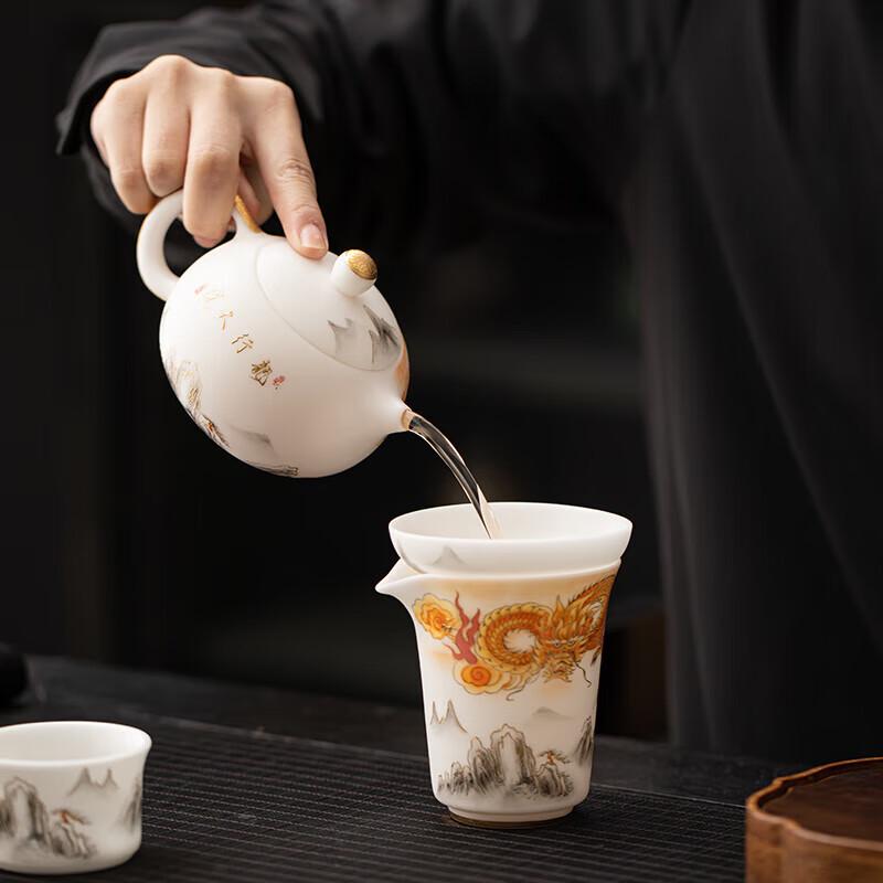 Su's Masterpiece Dragon Fortune Unglazed Porcelain Tea Set