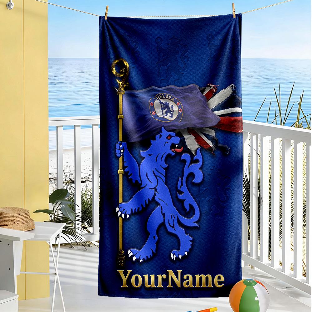 Chelsea Customized Name Beach Towel Super Soft Microfiber Quickdry Fabric Perfect for Traveling Yoga Camping and Swimming