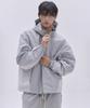 SOMEPLACE MAN Side Contrast Detail Hooded High-Neck Windbreaker Zip-Up Jacket [Grey]