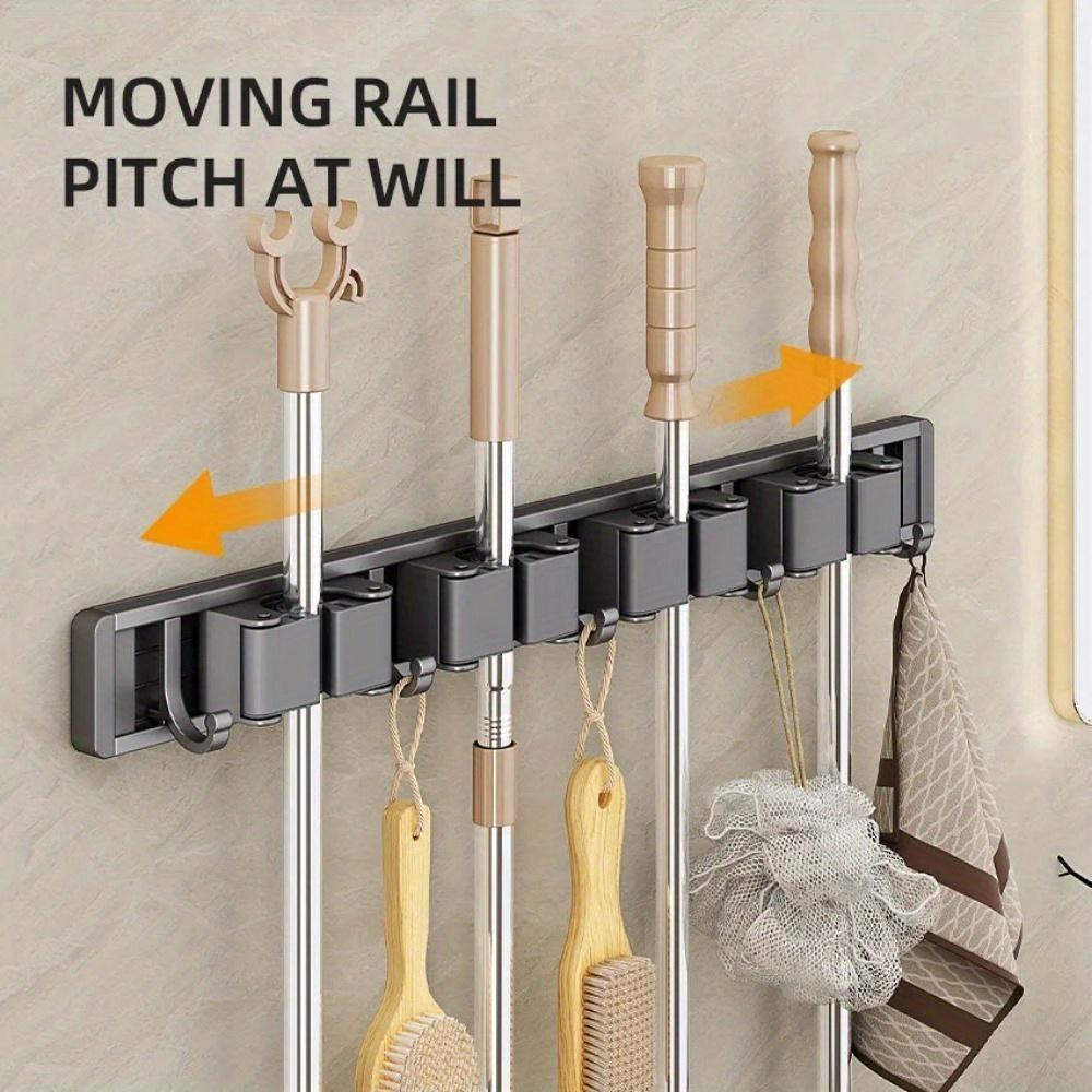 Mopp-Besenhalter Haken Badezimmer-Tools Lagerregal Clip Haken Organisatoren Kleiderbügel Slots Mops Halter