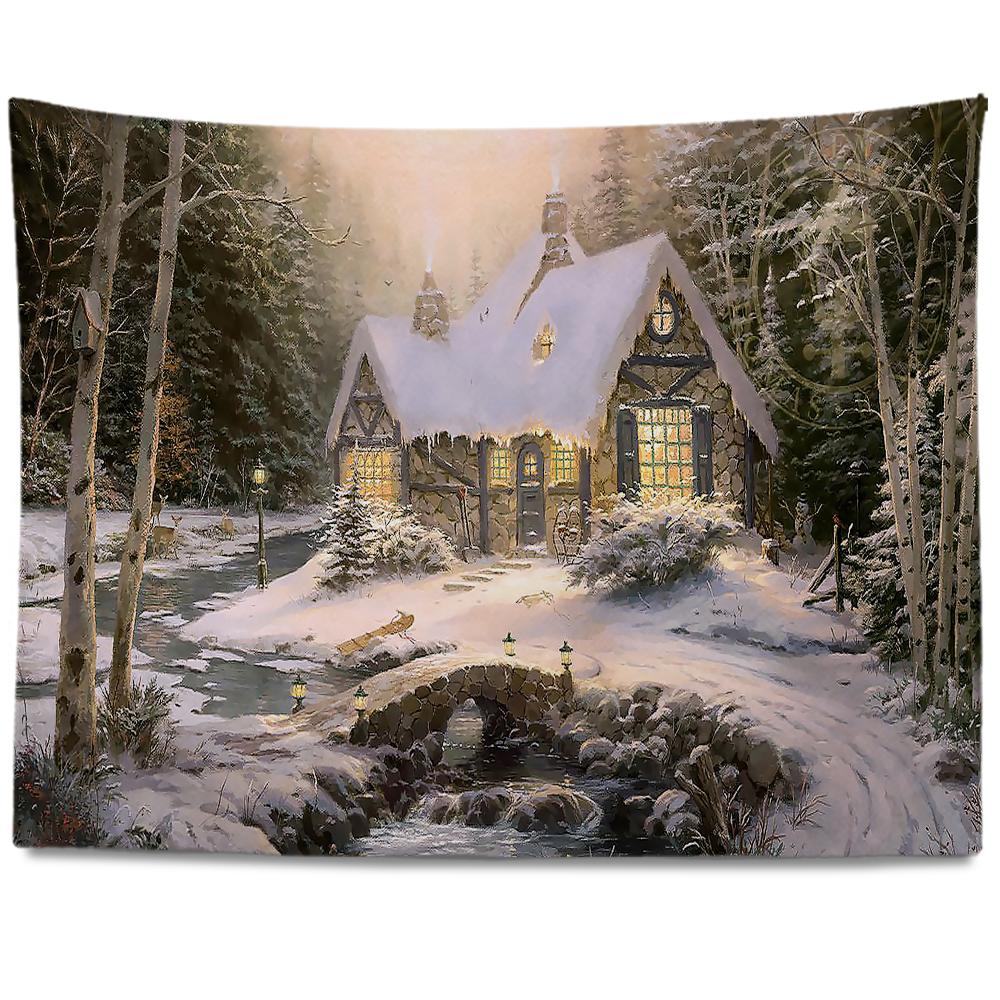 

Домашний декор Рождественский декор гобелен Настенный декор Декор комнаты Фон Декор в стиле бохо Настенный гобелен Tapiz navideño 100x75cm