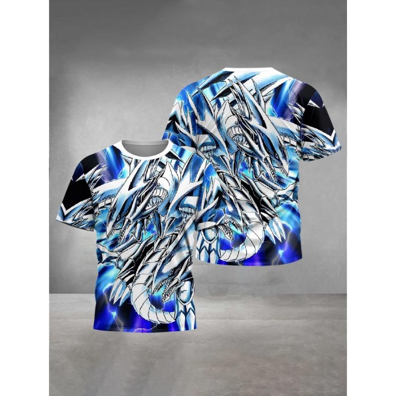 Monster Pattern 3D Printed Children's T-shirt, Boys' Fun Short Sleeved Top
