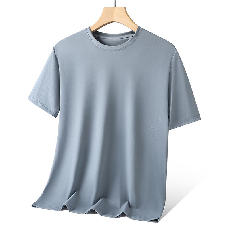 Water Ripple Ice Silk Quick-drying T-shirt Men's Large Size Round Neck Short-sleeved Top Sweat-wicking Breathable Short T-shirt