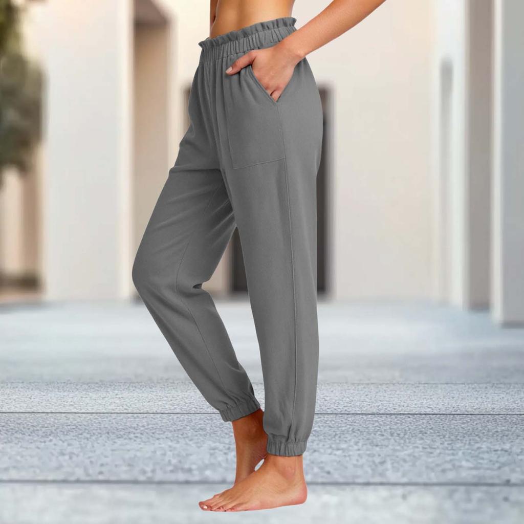 Women's Fashion Elastic Waist Versatile Sweatpants Casual Trousers