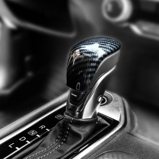 Carbon fiber look Gear Shift Knob Cover Trim 1pcs For Nissan Versa -2024