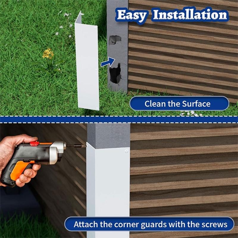 2Pcs Siding Corner Guards Protector with 89° Angles Rustproof Metal Corner Guard for Outdoor Wall Vinyls Siding Guards