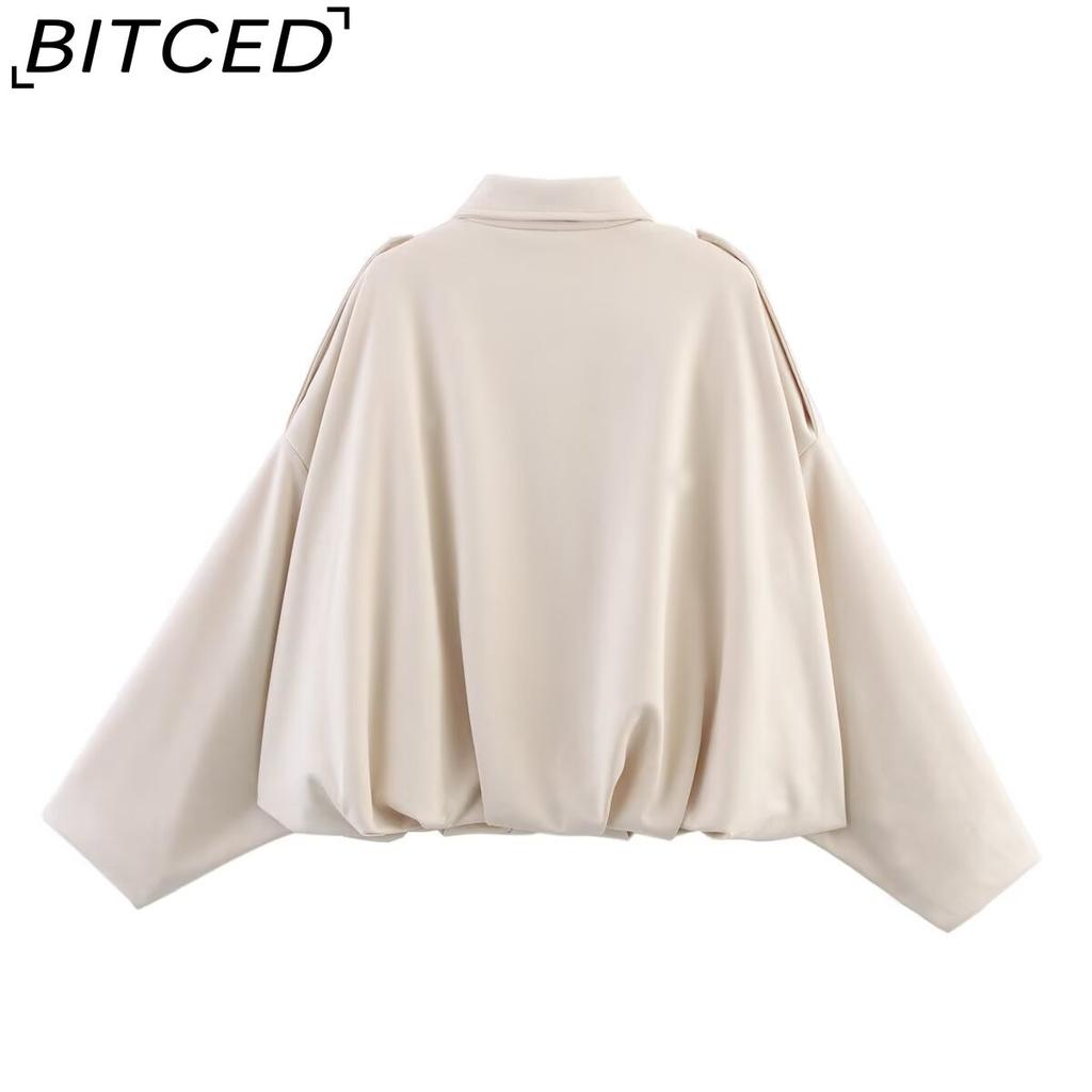 BITCED Women's Pre-Spring Fashion Suede-Effect Pilot Jacket