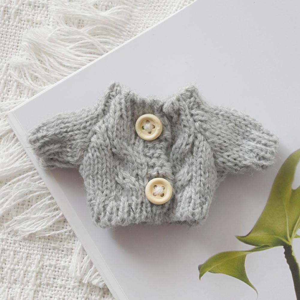 Mini Doll'S Clothes Outfit Accessories For Labubu for Elf Doll Knitted Christmas Love Twisted Solid Santa Sweater Clothing