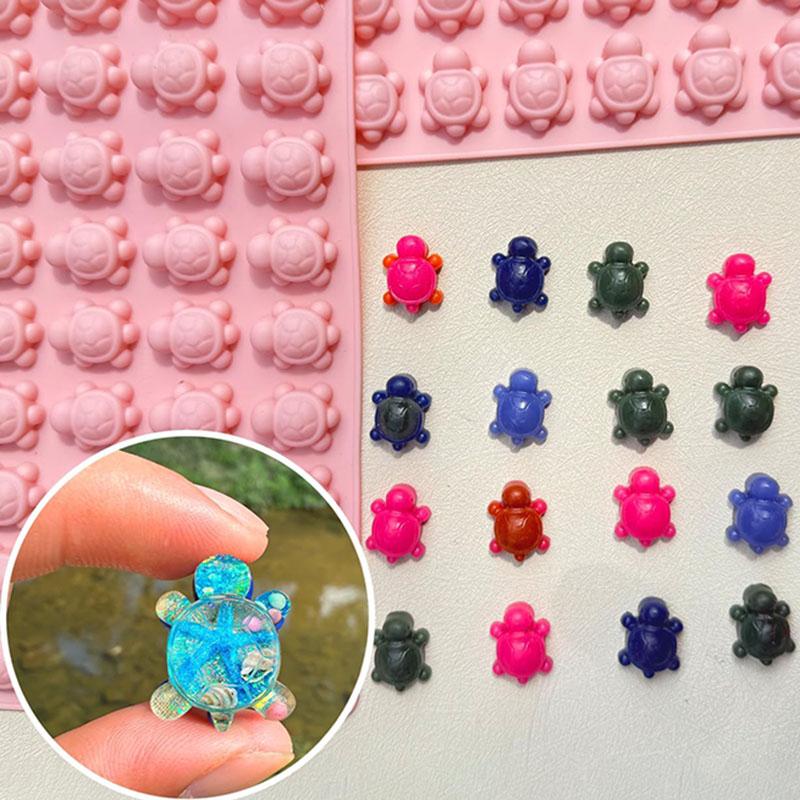 Mini-Schildkröte Schokoladen-Silikonform Schildkröten-Süßigkeiten Gummibärchen Eiswürfelform Tier-Gelee Wachs Harzform Für Kuchen Cupcake Dekoration