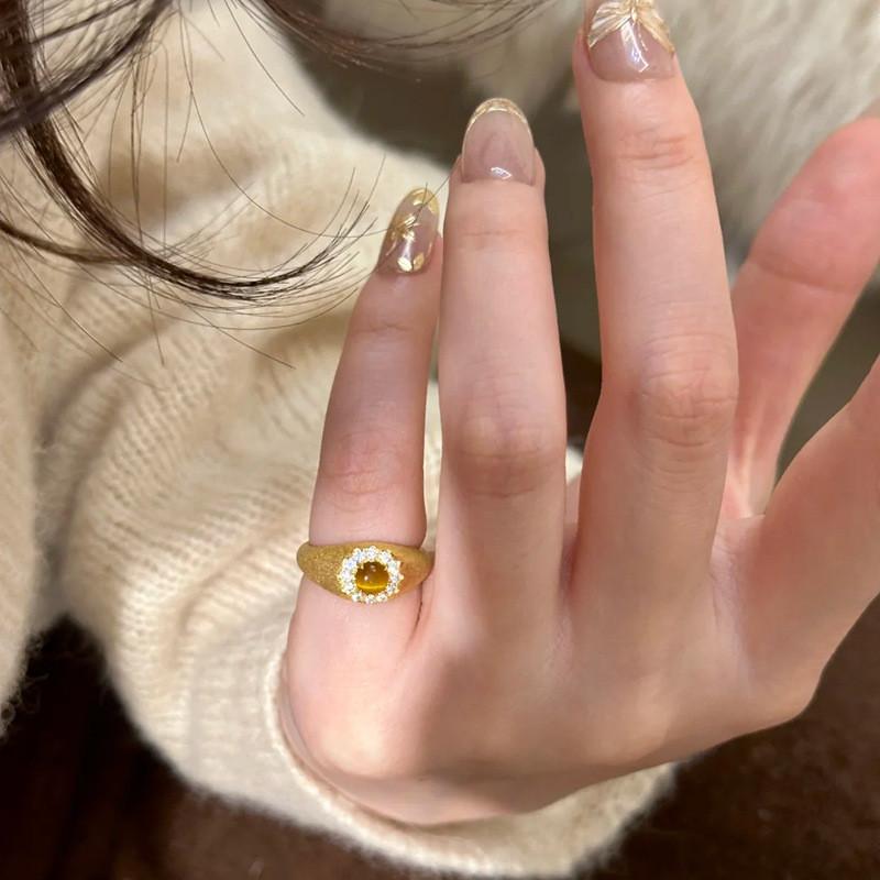 Boutique Copper Unique Ring For Stylish Women With Inlays Beautiful