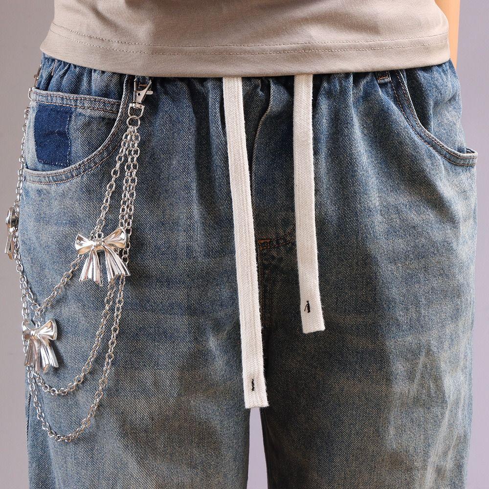 Corrente Decorativa de Calças de Metal Punk Rock Chaveiro Corrente Joia Corrente de Cintura para Jeans Mulheres Homens