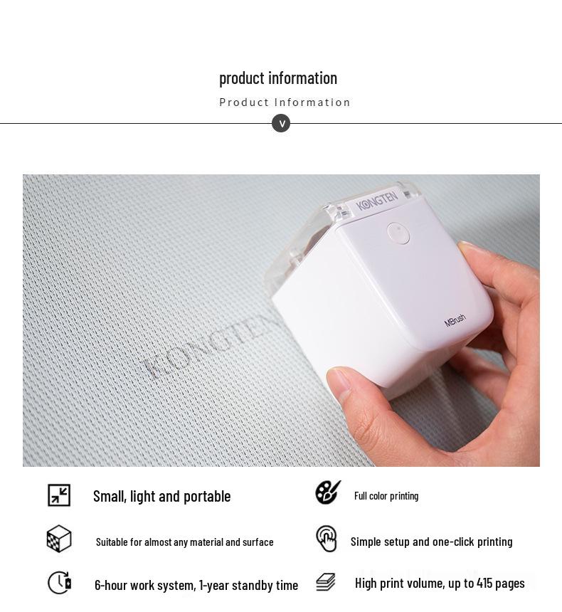 MBrush Handheld Mini Color Inkjet Printer for Custom Labels