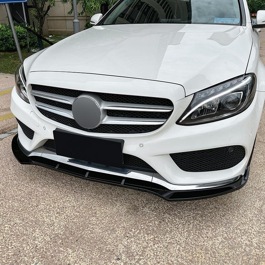 Front Bumper Lip Spoiler Splitter For Mercedes-Benz C-Class W205 C180 C200 C260 AMG 2015-2018 Diffuser Body Kits