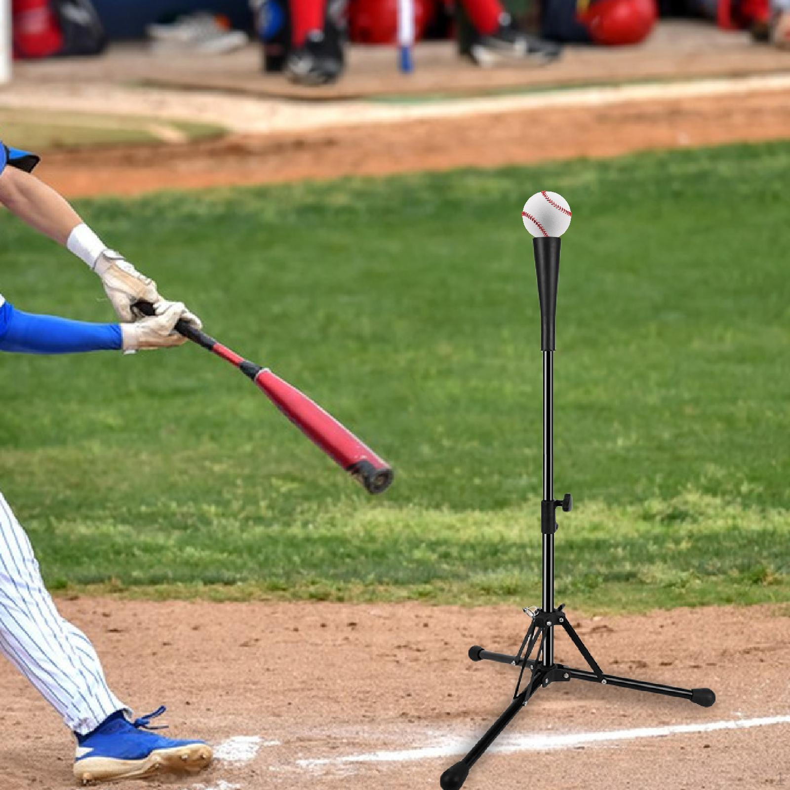 

Baseball Batting Tee Adjustable Compact Practice Stand Softball Training for Gym Teams Non Split