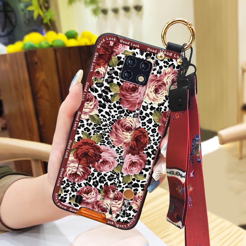 Ring Phone Holder Phone Case For Oukitel WP6 Elderly lady Fashion Lanyard Chinese style Kickstand Silicone Durable