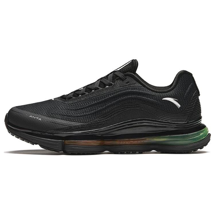 New Anta Running Collection Cushioning, Wear Resistant Low Top Running Shoes Men's Black Green 112415501-3
