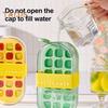 Butelka na wodę Tacka na lód ze słomką Uwalnianie jednym kliknięciem 2 w 1 Forma na kostki lodu i Czajnik Przenośna butelka na wodę Pionowa tacka na kostki lodu do zamrażarki