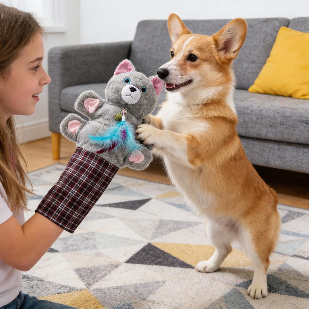 Žaislai, Imtynių pirštinė, Imtynių lėlė, Rankinės lėlės su tvirtu paminkštinimu saugiems ir smagiems interaktyviems žaislams vaikams ir šunims