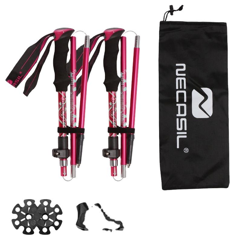 Mountaineering TrekKing Poles  Stretchable, Ultra Short Folding Portable Outdoor Off-road Light Climbing Trek Pole