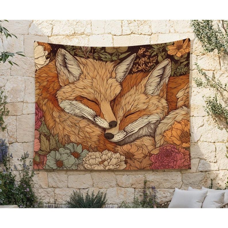 Sleeping Fox tapestry 75x100