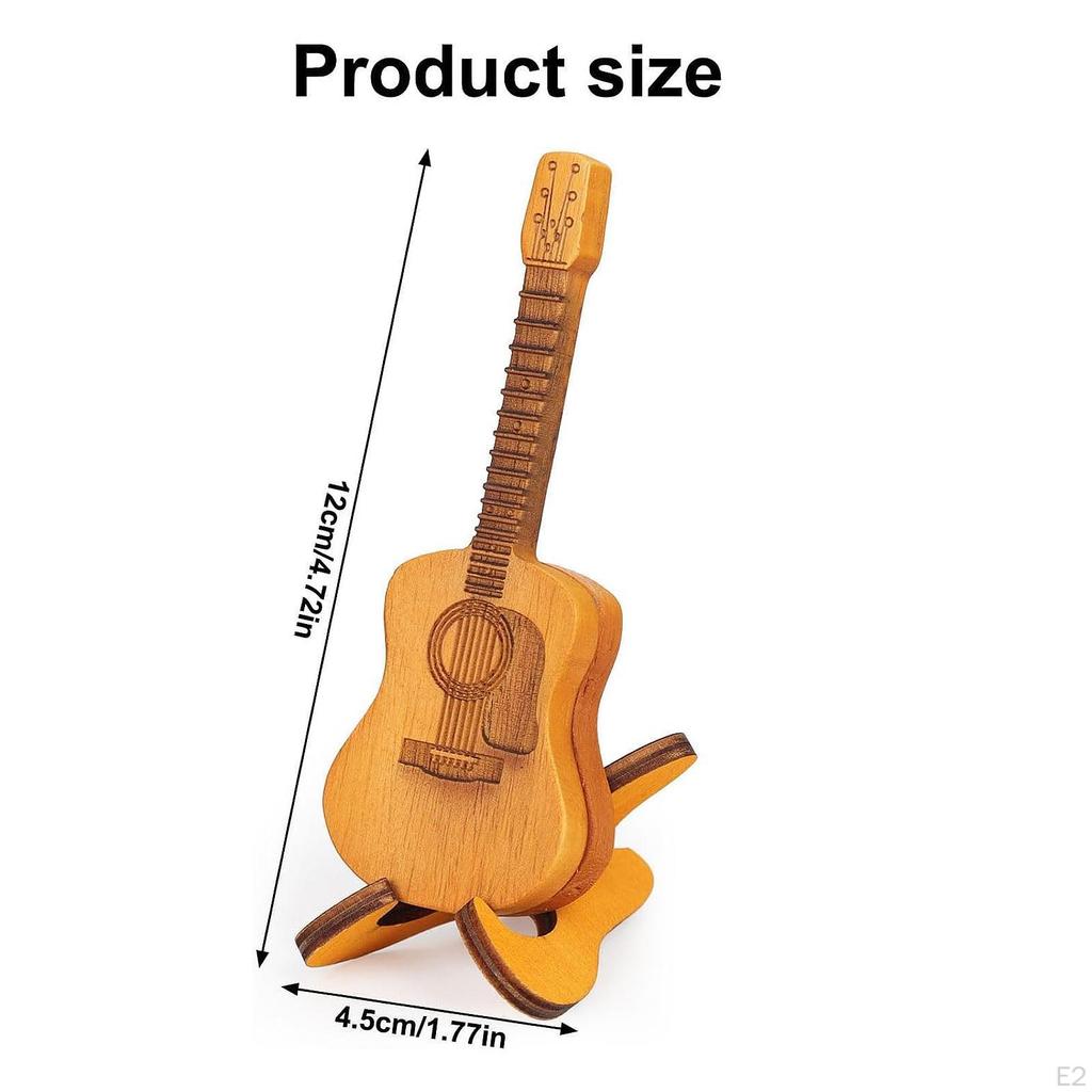 Wooden Guitar Pick Box with Stand,Wooden Plectrum Case,Creative,Mini Storage for