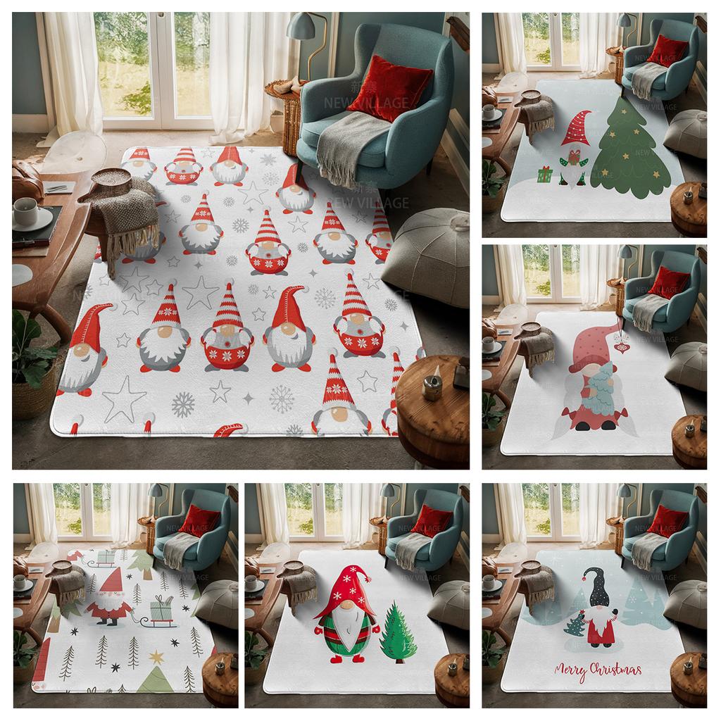 House Entrance Carpet Home Door Mat Living Room Bath Foot Bathroom Non-slip Water Absorption Rugs Bath Merry Christmas Winter