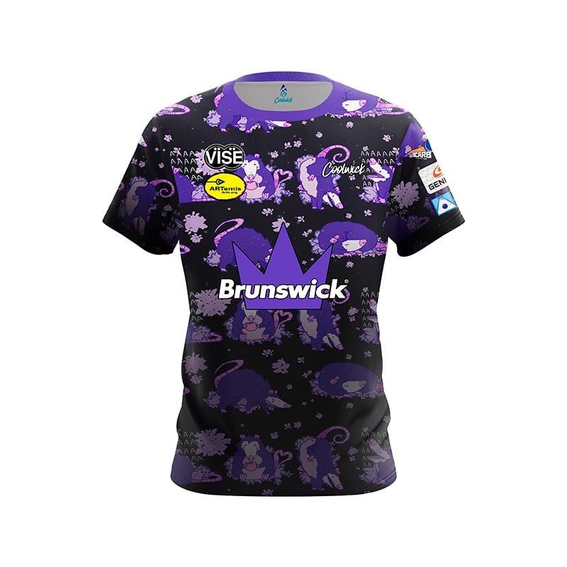 New Brunswick Cute Garden Gnome Floral Split Color Bowling Jersey Short Sleeve Performance Sports Tee Fan Casual Streetwear