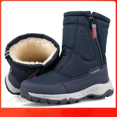 Herrenstiefel Winterschuhe für Herren Warme Schneestiefel Halbhohe Herrenschuhe Warme Winterstiefel aus dickem Plüsch für Herren Damen Baumwollschuhe