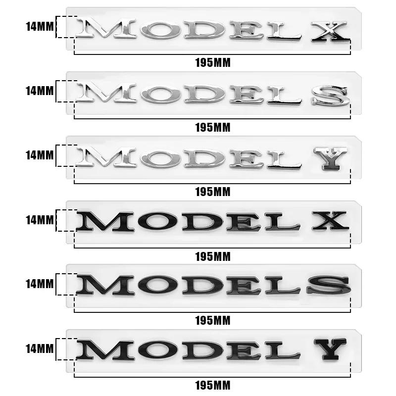 ALG1 1Pc Car Styling Logo Badge For Tesla Model 3 Model S Models Y X ABS 3D Rear Trunk Body Emblem Sticker Decal Decorate Accessories