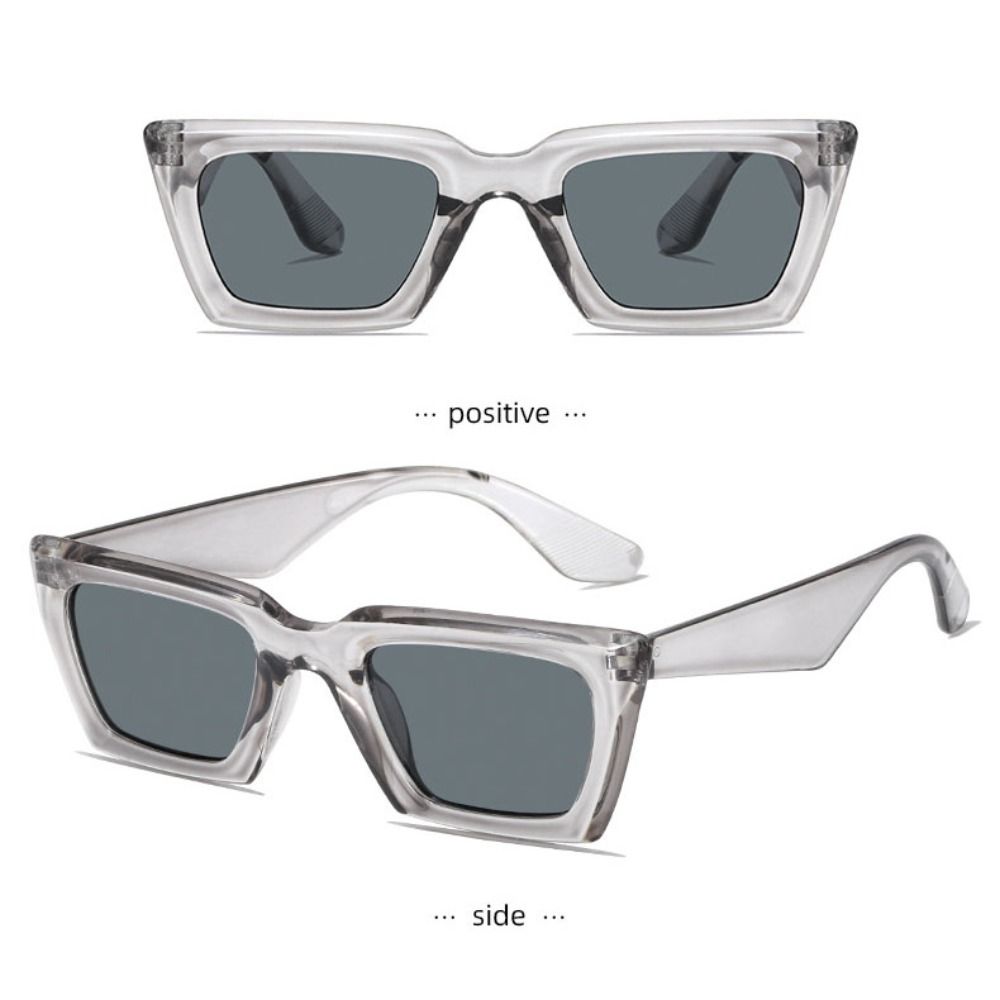 Sun-Protective Driving Glasses Punk Black Shades Glasses Square Frame Sunglasses  for Women Men