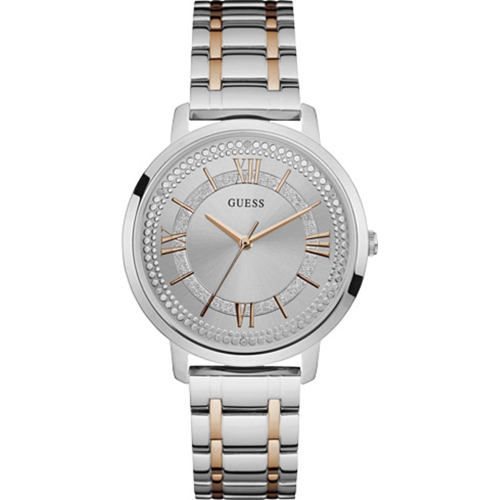 GUESS Montauk Bicolor Rose Silver Stainless Steel Ladies Quartz Watch W0933L6 серебряный