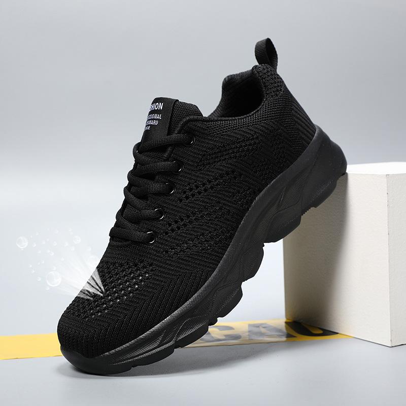 Brand sports shoes new black running shoes hollowed out lightweight mesh breathable casual travel shoes