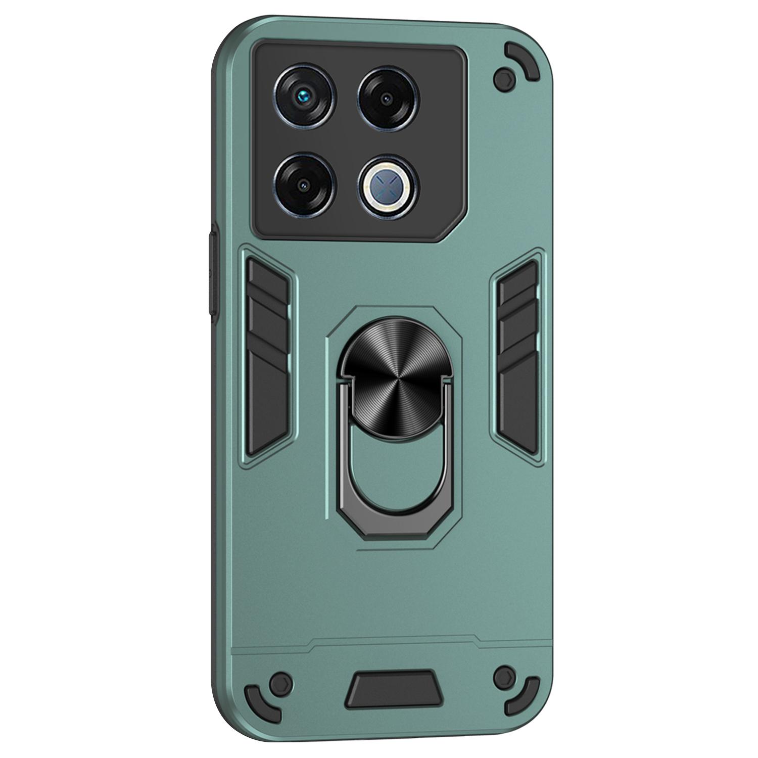 

For Infinix GT 20 Pro 5G Case PC+TPU Ring Holder Kickstand Phone Cover Green